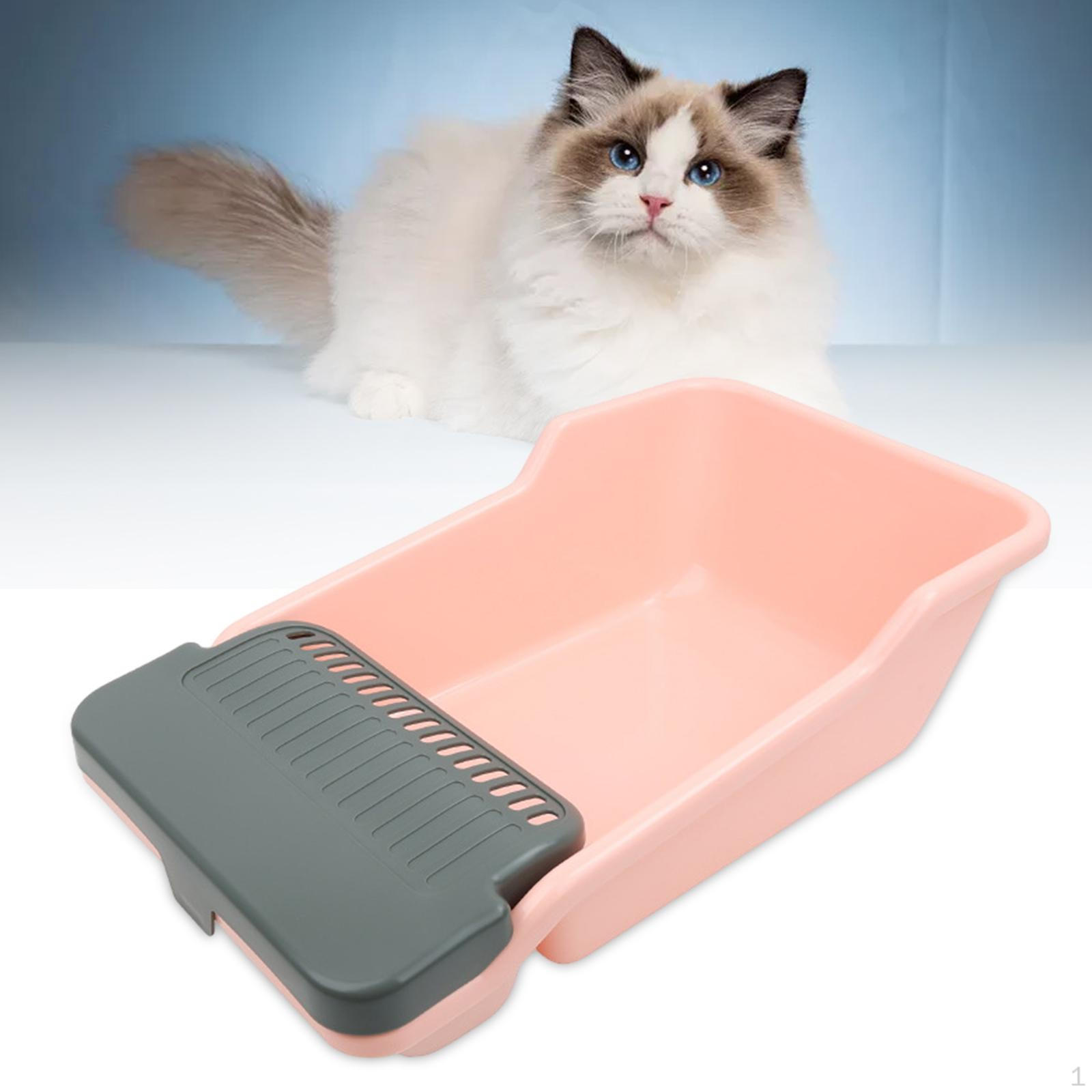 

Cat Easy to Clean Kitten Toilet Detachable with High Side Portable Open Top Pet Litter Tray for розовый