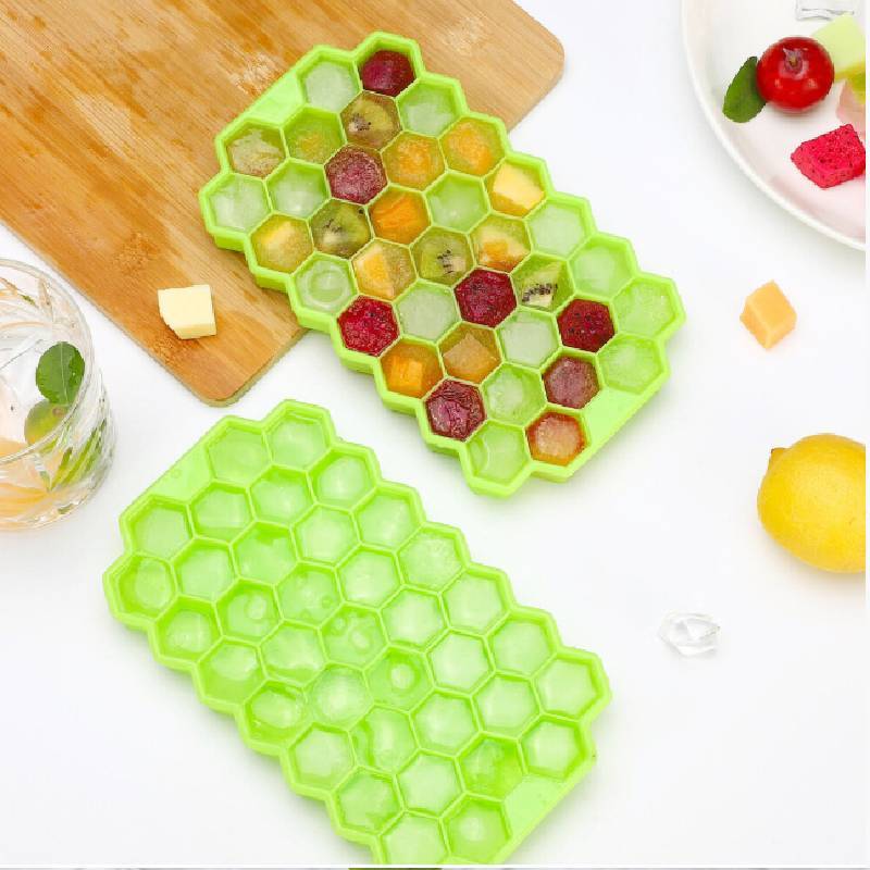 Silicone Ice Cube Tray With Lid For Home Kitchen And Party Use
