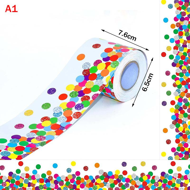 32 Colors 18M Self Adhesive Border Classroom Decors Border Trim Sticker Colorful Dot Trim Border Bulletin Board Border Trim