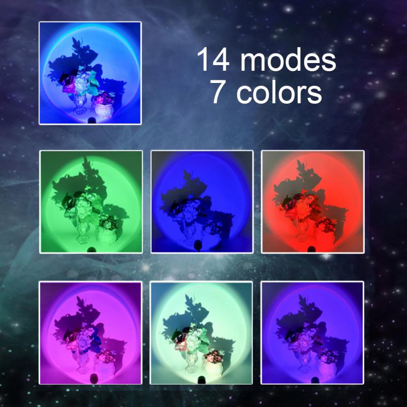 1Pcs LED USB Projection Light Setting Sun Atmosphere Projector Photography Art Neon Light Portable Desktop Home Decor Night Lamp