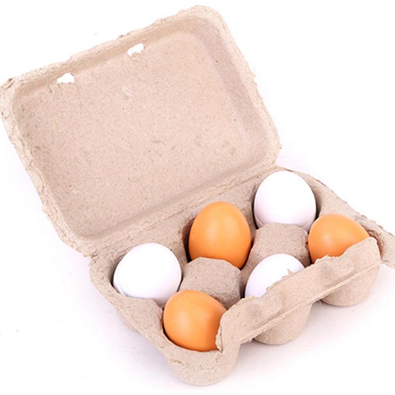 Pretend Play Wooden Duck Egg Set - 6 Pieces for Children