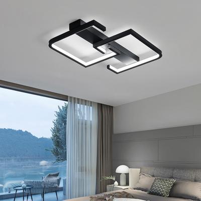 Luzes de Teto LED com Controle Remoto Nórdico Luz de Teto Moderna para Quarto 220v Sala de Estar Lâmpadas de Teto LED Pretas Dimerizáveis Iluminação