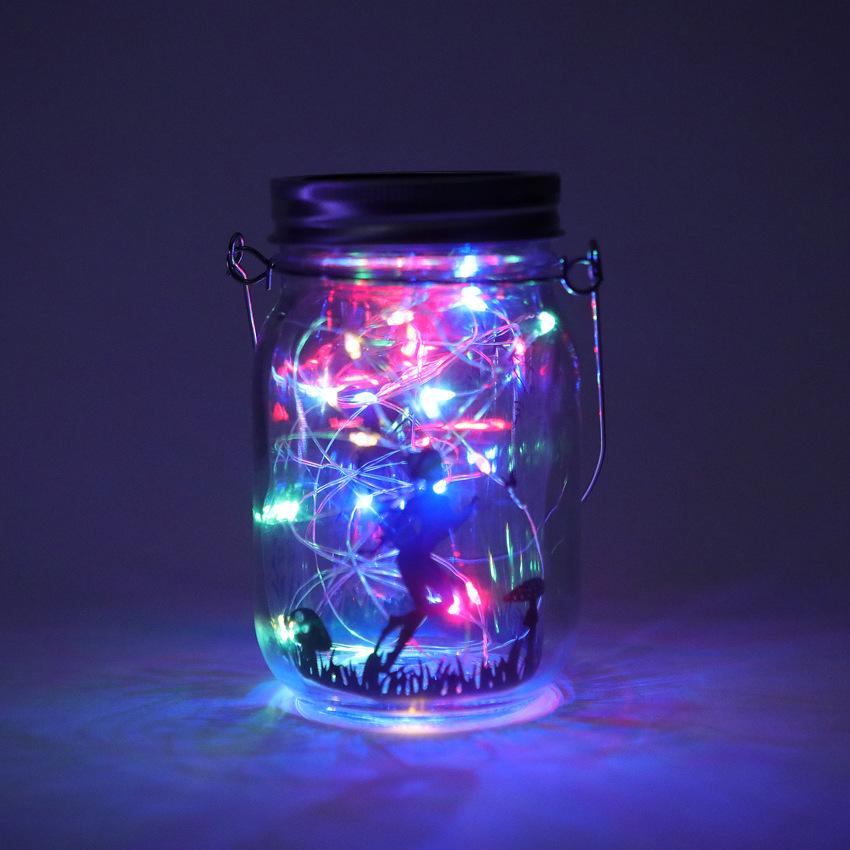 Waterproof Solar Mason Jar Lamp: Outdoor Hanging Tree Light for Night Markets, Garden, and Courtyard Decoration