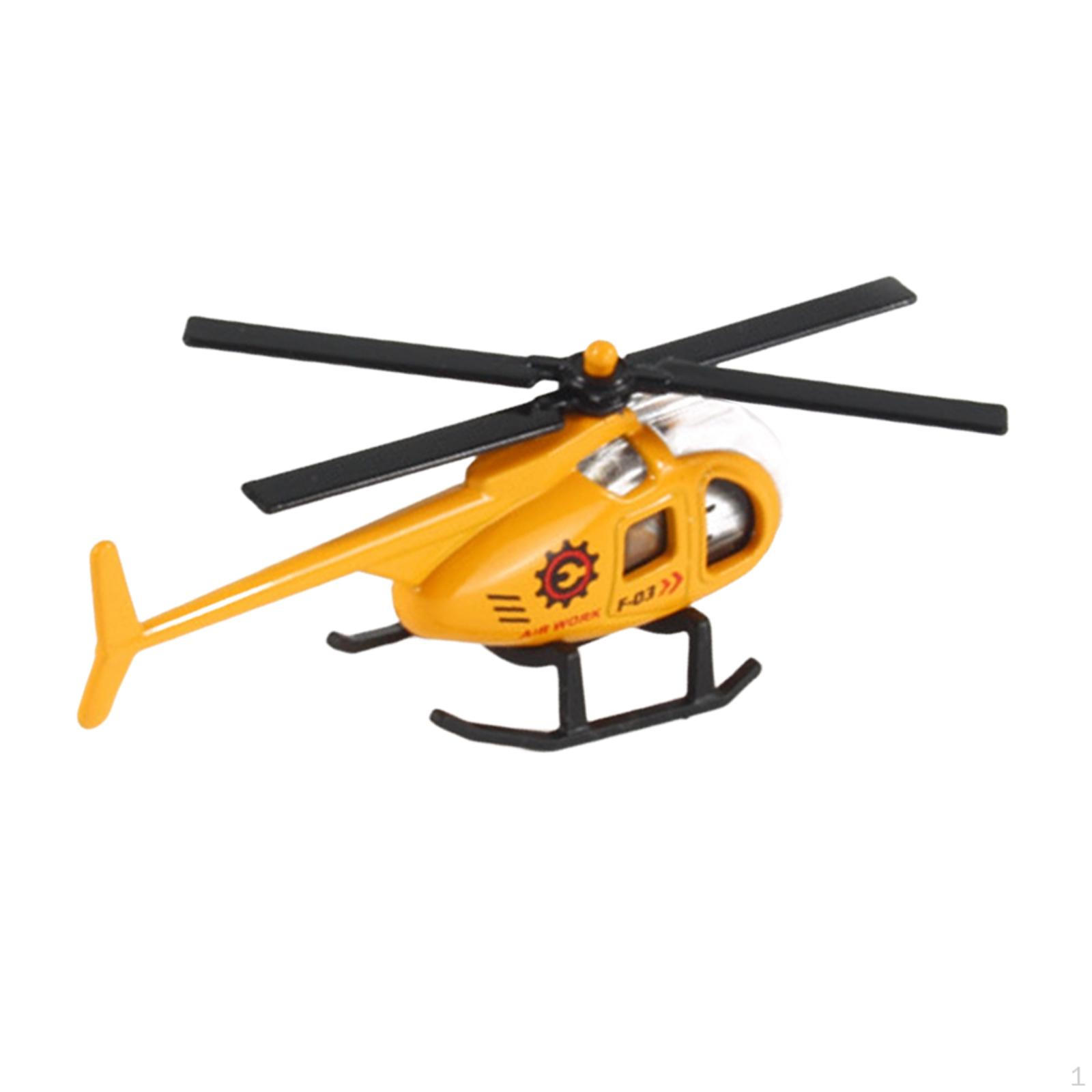 

1/64 Diecast Alloy Helicopter Airplane Toy Birthday Gift for Boys and Girls Desktop Display Holiday yellow