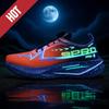 Fluorescence Running Shoes Carbon Board Marathon Men Sports Breathable Lightweight Women'S Comfortable Athletic Nonskid Sneakers