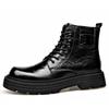 New Designer Genuine Leather Boots for Men Autumn Winter British Wool Motorcycle Boots Man Fashion Casual Platform Shoes Male