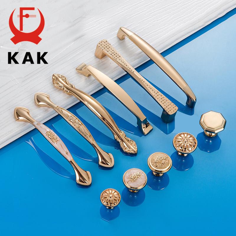 KAK Maniglie per Porte Color Oro Champagne Maniglia per Armadi in Lega di Zinco Pomelli per Cassetti Tiranti per Armadi Europei Maniglia per Cucina Ferramenta per Mobili