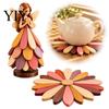 Heat Resistant Placemat for Kitchen Foldable Fairy Wooden Trivet, Heat-Resistant Table Protector, 2-in-1 Figurine & Flower Countertop Protector Shape
