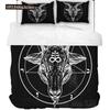 Dark Satanic Duvet Cover Set Satan Goat Inverted Pentagram Skull Bedding Set Full King Size Bed Set Bedroom Comforter Cover Set