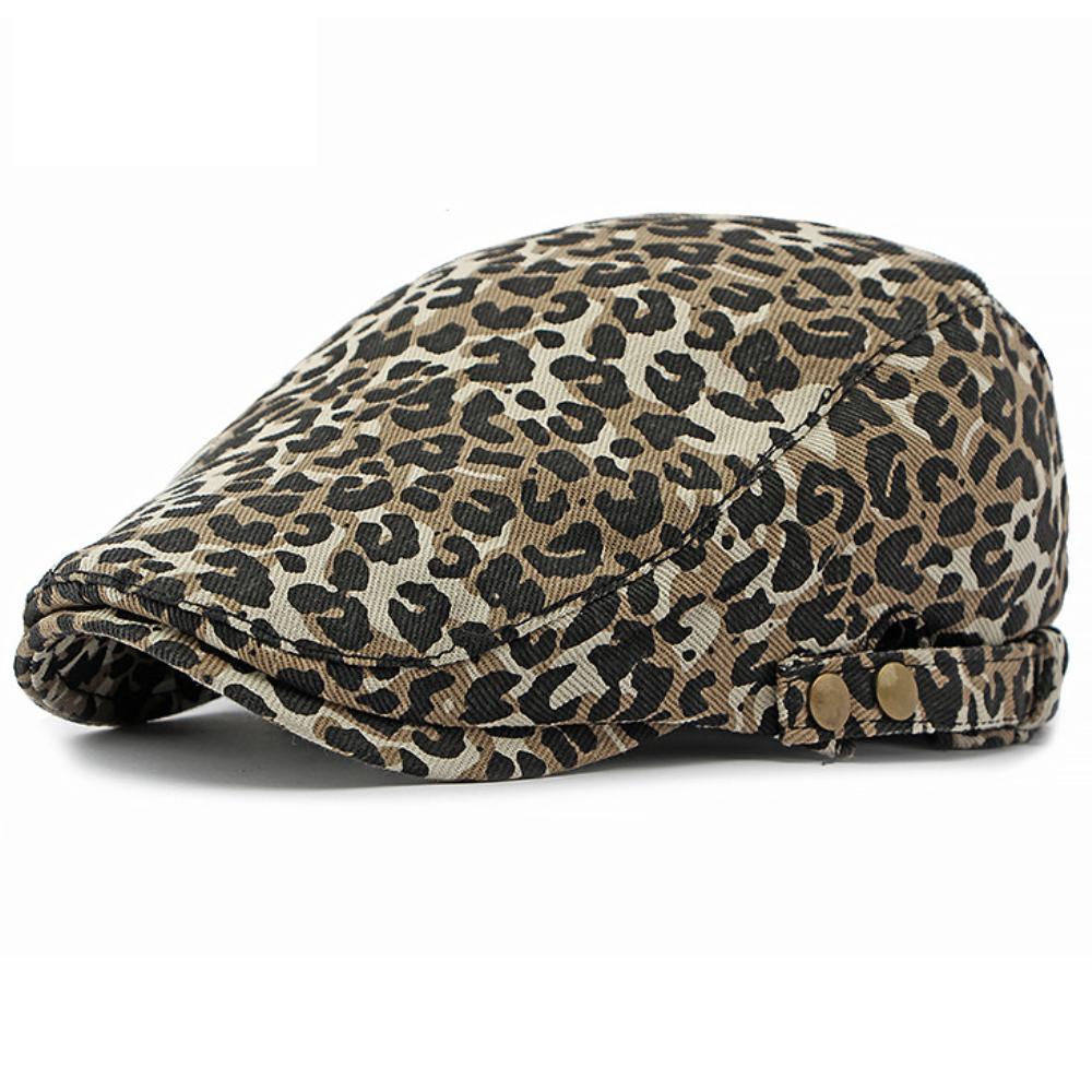 HT4791 Berety Kapelusz Wiosna Jesień Mężczyźni Kobiety Pantera Ośmiokątny Płaski Kapelusz Artysta Malarz Beret Kapelusz Męski Damski Regulowany Beret Kapelusz