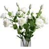 4 Pcs Rose Artificial Silk Lisianthus Fake Real Touch Flower with Long Stem Faux White Peonies Bouquet for Wedding Party Home Indoor Decor Flower
