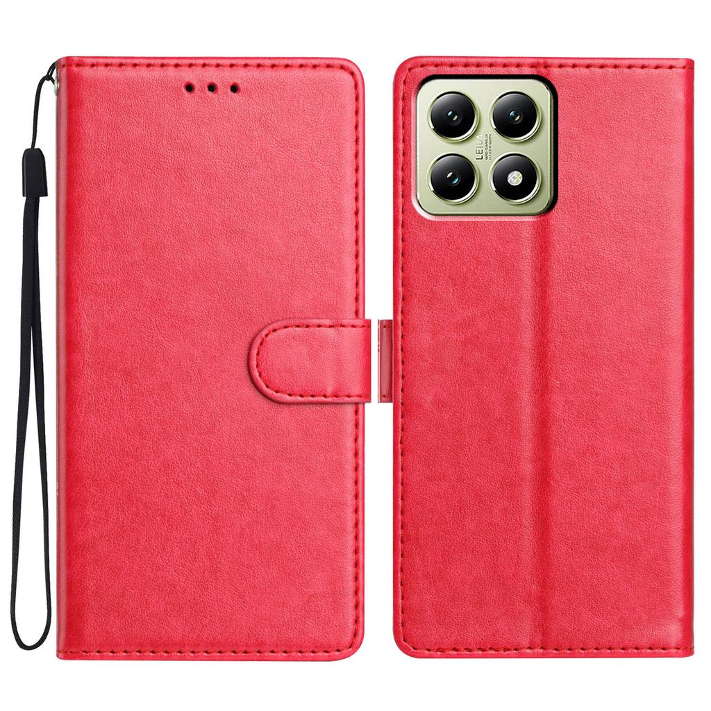 For Xiaomi 14T Leather Case Wallet Stand Phone Cover with Handy Strap