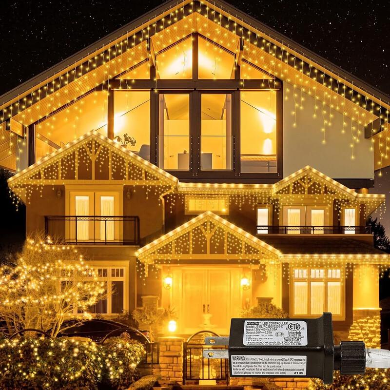 Yizhaomei Outdoor Waterproof LED Icicle & Waterfall String Lights