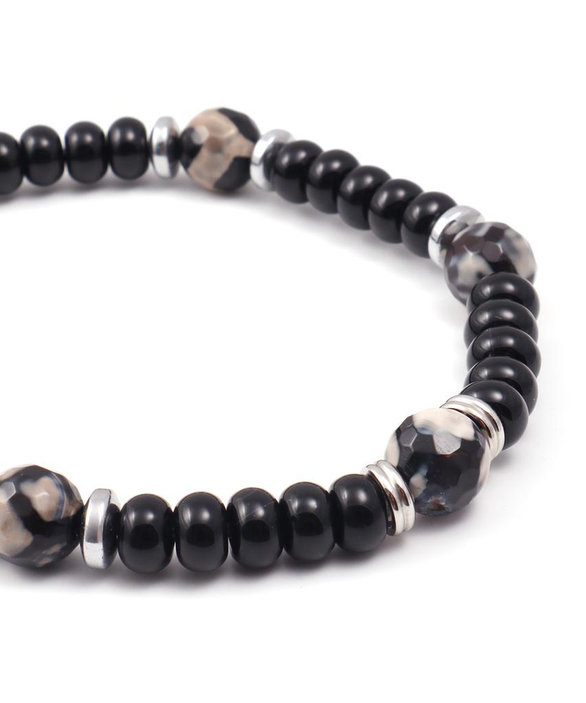 Polalita Black Beige Mix Bead Bracelet (Plt-Br-053_Bk)