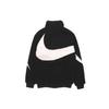 Nike Big Swoosh Logo Sherpa Fleece Warm Stand-Collar Jacket Men Outerwear Black White DH2474-011