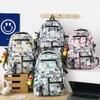 Graffiti Print Student Schoolbag Boys Large Capacity Backpack Girls Campus Backpack