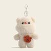Cute Plush Bear Charm Keychain Soft Stuffed Ornament Keyring Lovely Pendants Decoration for Purse Bag Backpack Handbag