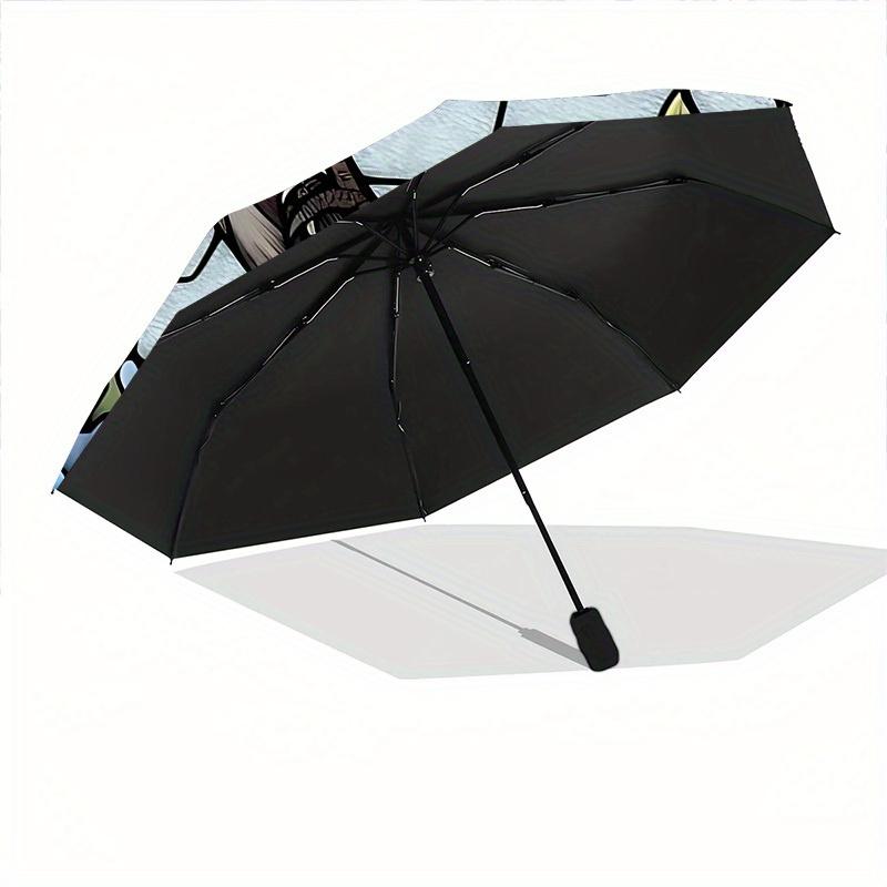1pc Stained Glass Bird Compact Travel Umbrella, Automatic Folding Lightweight Windproof 8-Bone Reinforced Design,012119