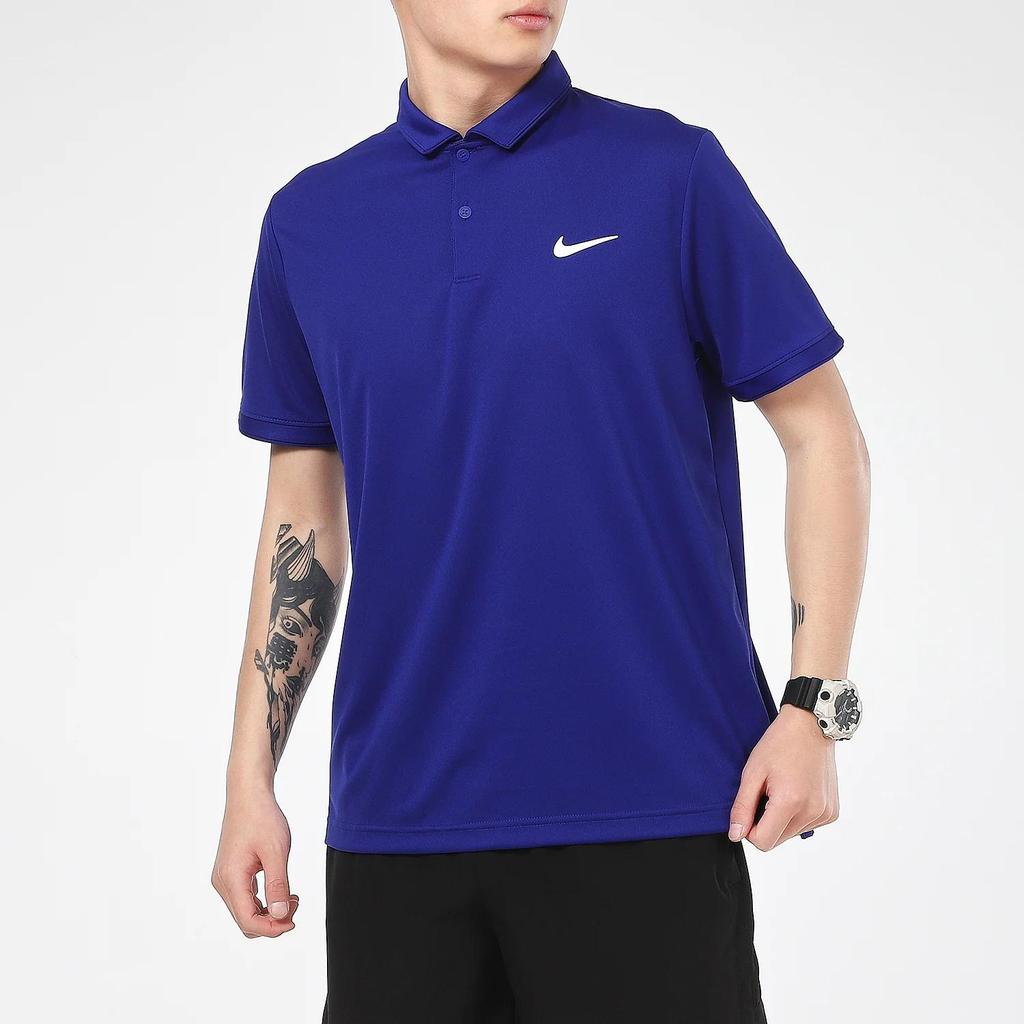 Nike Polo Shirts Men's Blue Polo Collar Moderate Straight Fit (Unisex) Polo Shirts CW6851 471