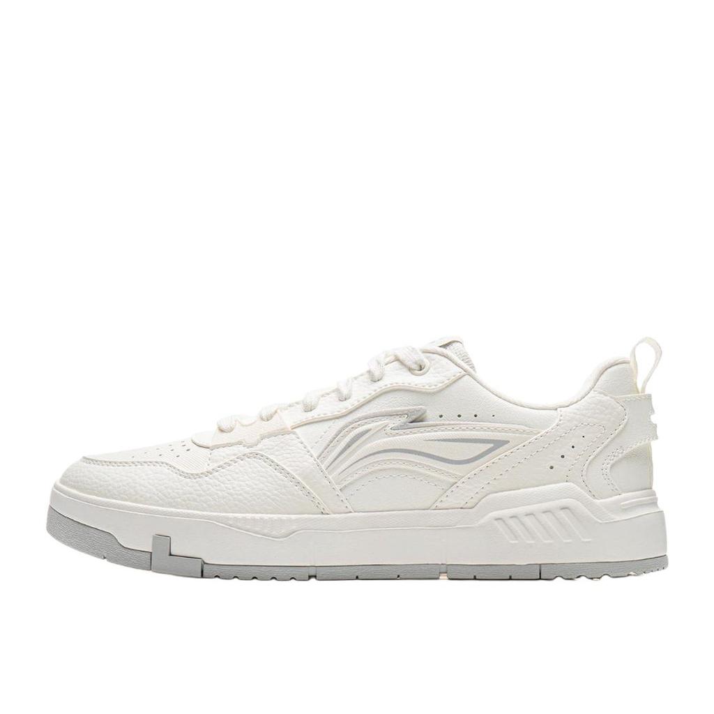 Li Ning Original Era Slip Resistant Abrasion Resistant Low top Skateboard Shoes Men's White AGCU337-3(Team240-)