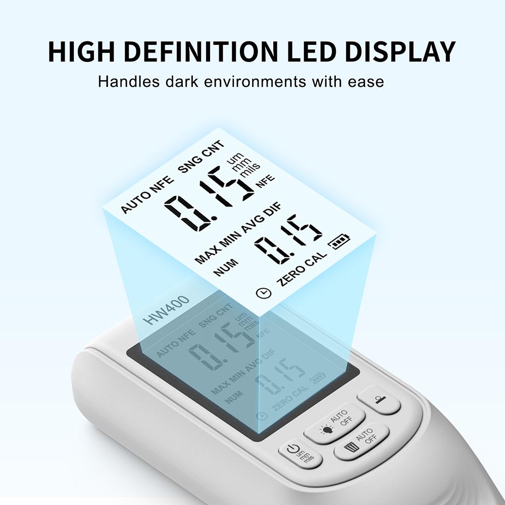 HW400 Car Paint Thickness Tester Auto Film Coating Thickness Gauge Meter Manual Paint Tool Coating Test Accessories for Fe/NFE
