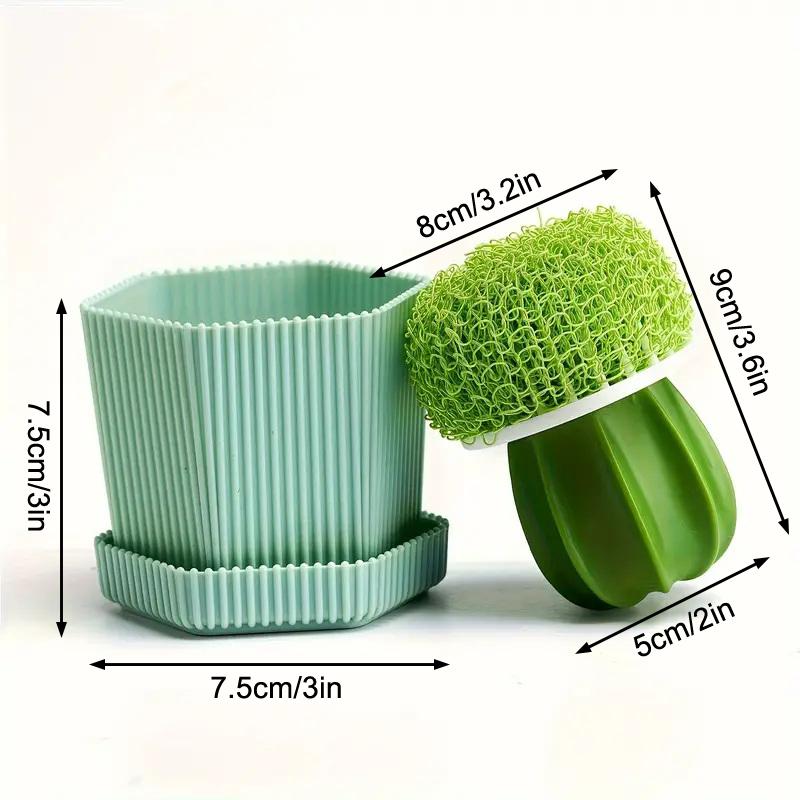 Mini Spülbürste mit Griff Mehrzweck-Scheuerbürste für Haushalt Universal Küchenspülbürste mit Abtropfschale Reinigungsbürste