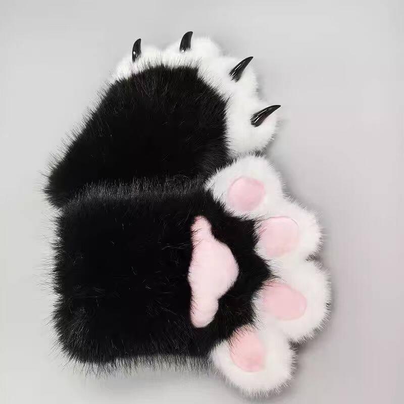 Пушистые перчатки-лапки кошки Косплей набор - Милые кошачьи когти Аксессуары для девушки Without Claws (Single)