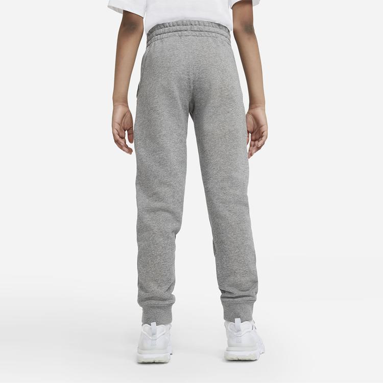 Nike Sportswear Club Logo Embroidered Solid Color Joggers With Drawstring Kids Bottoms Grey DA0864-091