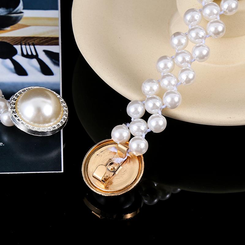 "Korean Style Rhinestone Pearl Waist Chain for Women – Fashionable, Sweet, Elastic Belt"