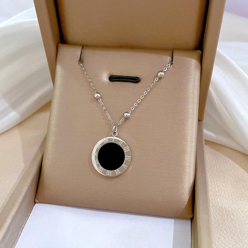 Geometric Planet Personality Minimalist Wind Furnace Real Gold Necklace Female Collarbone Chain