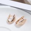 Fashion  Rose Gold Color Glossy Dangle Earrings Simple Rhombus Earrings For Women High Quality Daily Fine Jewelry