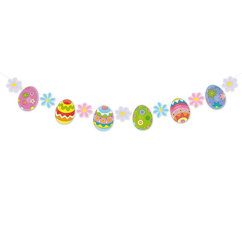 Easter Party Decoration Supplies Carnival Decoration Banner Pulling Banner Easter Egg Patch