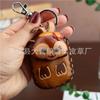 Borsa Portacarte Controllo Accessi Koala in Pelle di Mucca Primo Strato, Ciondolo Portachiavi, Custodia Auricolari, Fibbia Carina alla Moda, Portacarte a Goccia d'Acqua.