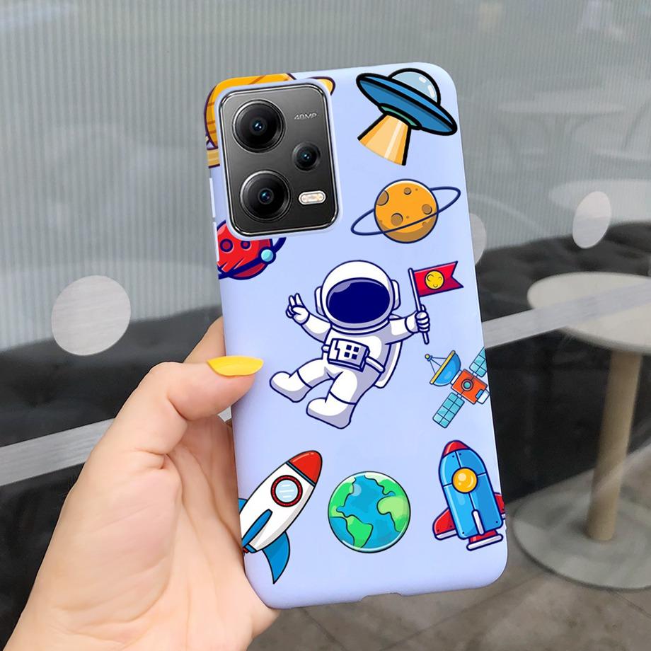 Cartoon Cases For Xiaomi Poco X5 Pro 5G Case PocoX5 5G Cover Soft TPU Matte Shockproof Capas Dragon Cute Cat Astronaur Pattern