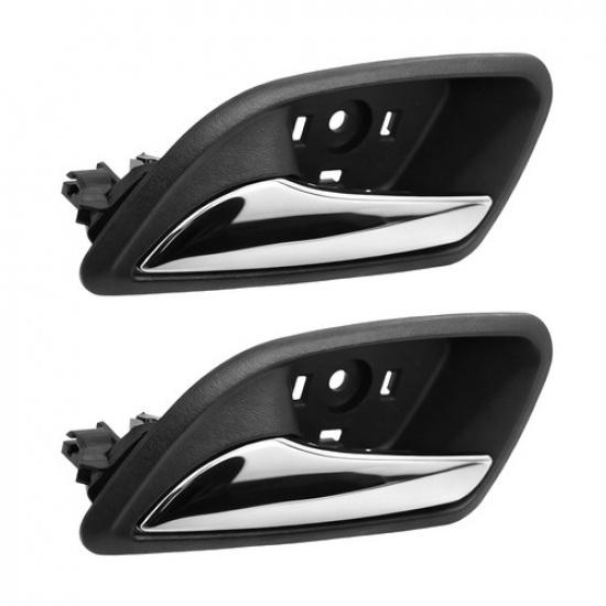 Black+Chrome Left Driver Side 2PCS Door Handle Inner for 2011-2015 Chevy Cruze