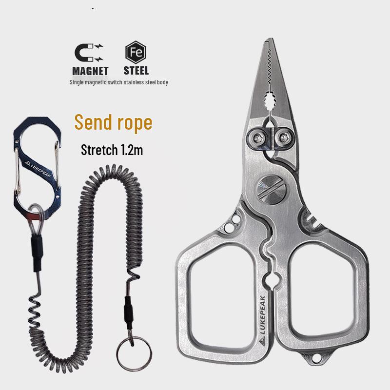 Mini Stainless Steel Multifunctional Fishing Pliers: PE Line Cutter, Hook Remover, Split Ring Tool, Titanium Alloy
