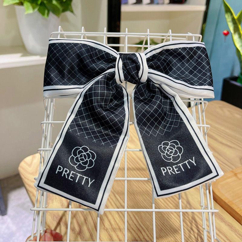 13*10cm Damen Haarspange Schleifen Koreanische Weiße Schwarze Haarspange Schleifen für Dame Mädchen Pferdeschwanz Haarstyling Zubehör