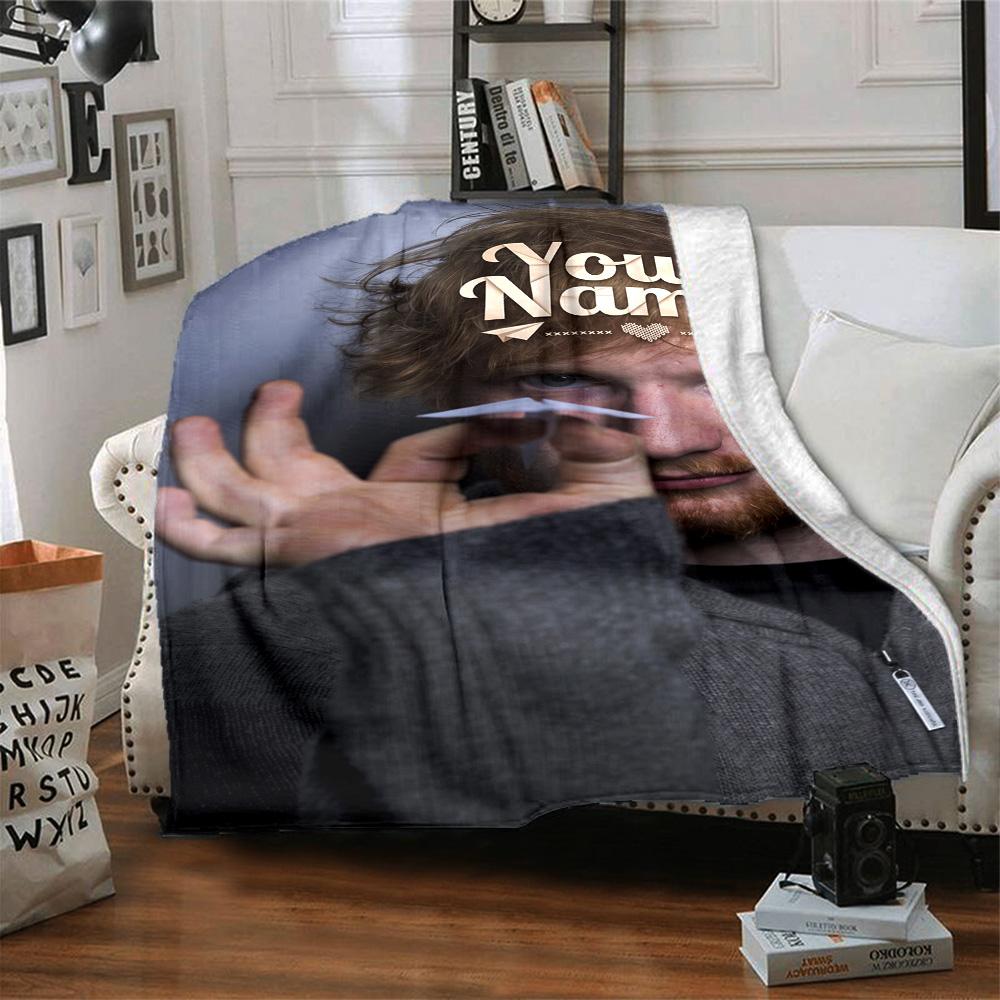 Sheeran Personalized Text Blanket Multi-purpose Customizable Blanket Soft Warm Cozy Great for Nap Picnics Bed Chair Ideal for All Seasons