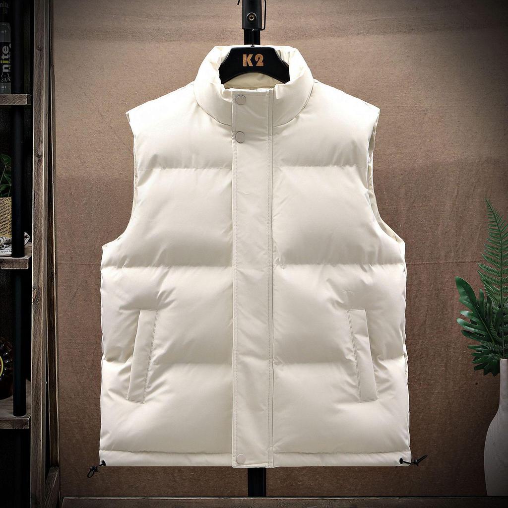 Men's Thickened Down Cotton Vest, Plus Size, Warm Gilet Jacket for Autumn/Winter 2025.
