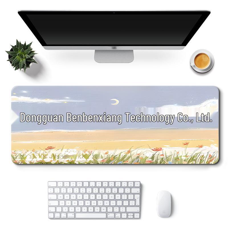 Extra Large Custom Girl's Cute Office Desk Mat - Non-Slip Landscape Style Mouse Pad