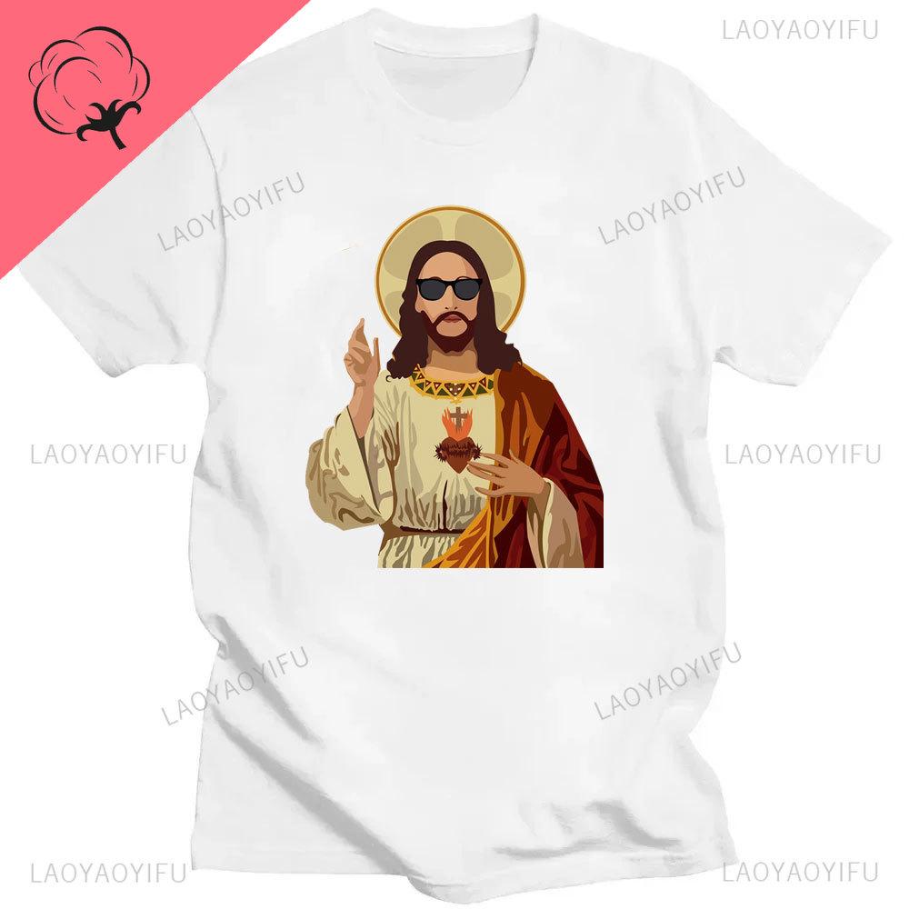 Funny Jesus I Saw That Meme Print Graphic Tshirt Unisex Unisex Tee Shirt Short Sleeve Creativity Casual Summer Shirt Streetwear Tops Unisex