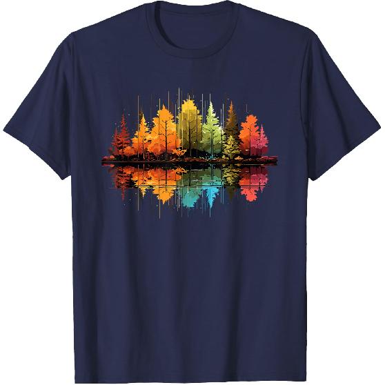 Nature Reflection Forest Trees Outdoor Wildlife T-Shirt