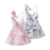 Women's Clothing Wholesale European and American Style Fashion Design Flower V-neck Sexy Backless Waist Thin Suspender Dress