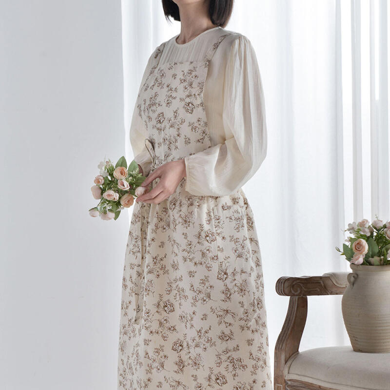 Luna Bisom Pure Cotton Long Waterproof Apron Green green