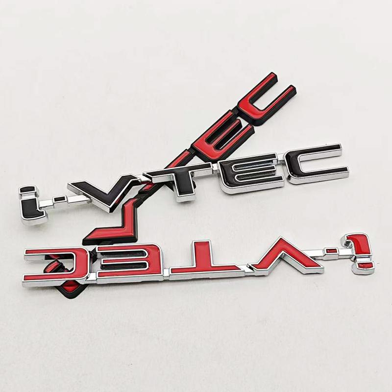 QLN2 Car Accessories Styling Logo i-VTEC Badge Metal Fender Side Emblem Decals For Honda Civic Si Type R Accord CRV Acura TSX RSX Fit