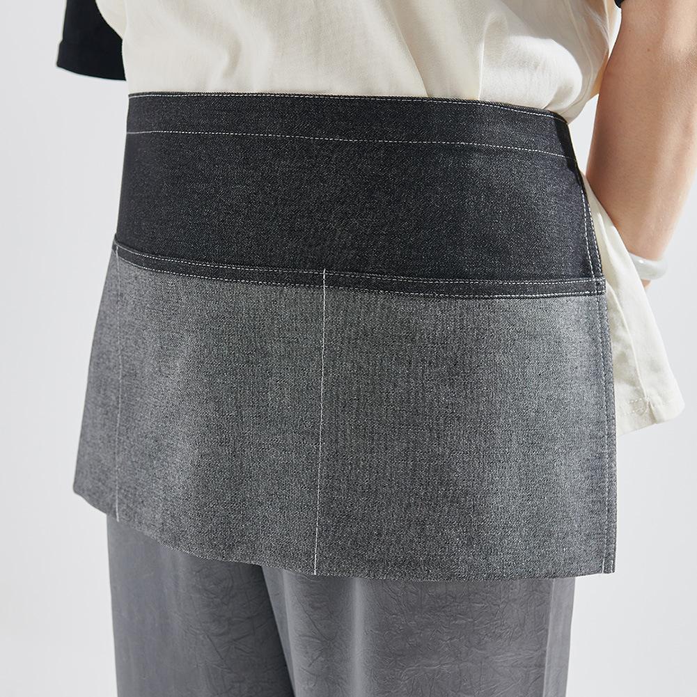 Denim Waist Apron with 3 Pockets for Men Women Unisex Chef Apron Stain & Oil Resistant Waitress Waiters Aprons for Kitchen BBQ