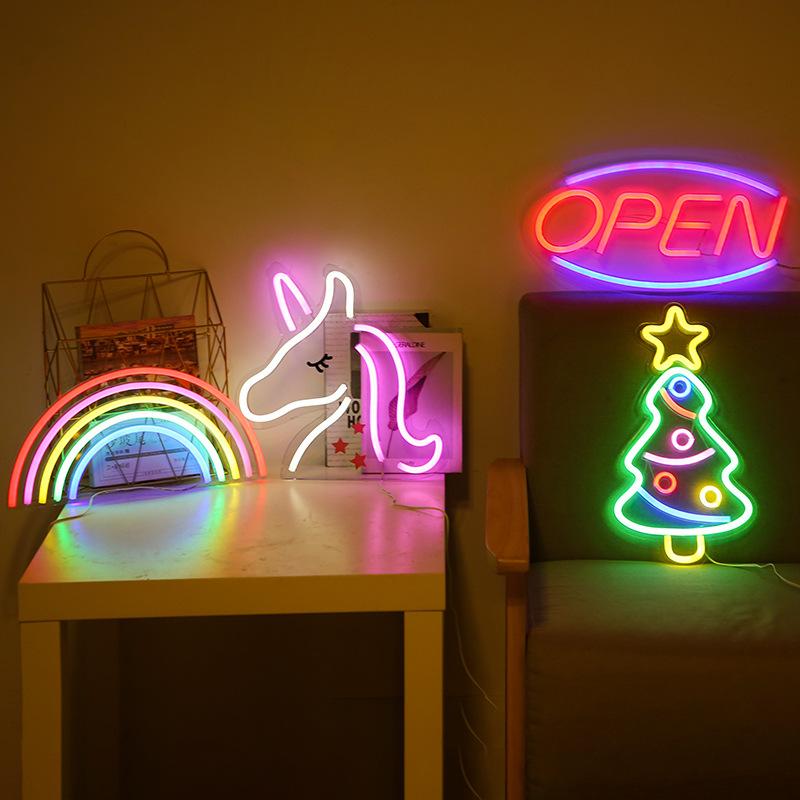 USB Powered Cute Logo Animal Neon Lights  Backplane for Bedroom Wedding,Birthday,Valentine's Day,Christmas Decoration Occasions