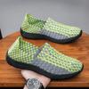 Sneakers Estive da Uomo Nere Treccia Spiaggia Morbide Leggere Scarpe Sportive Casual Tessuto Traspirante Slip on Ballerine