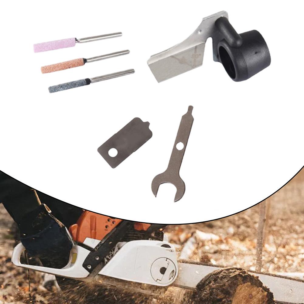 1Set 6.2 Cm Long Electric Grinding AccessoriesChainsaw Sharpening Attachment Kit: Metal Accessories For Outdoor Gardening
