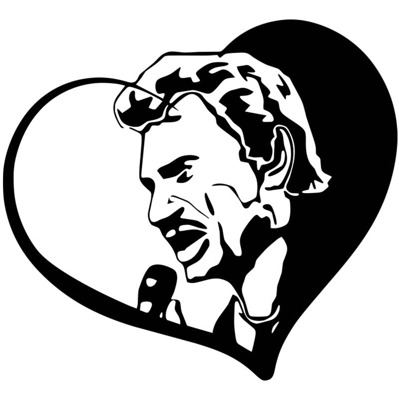 Cheap J10# Generic Johnny Hallyday Black Transparent Stickers On The ...